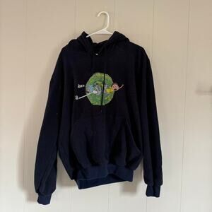 Rick & Morty navy blue hoodie sweatshirt men's medium
